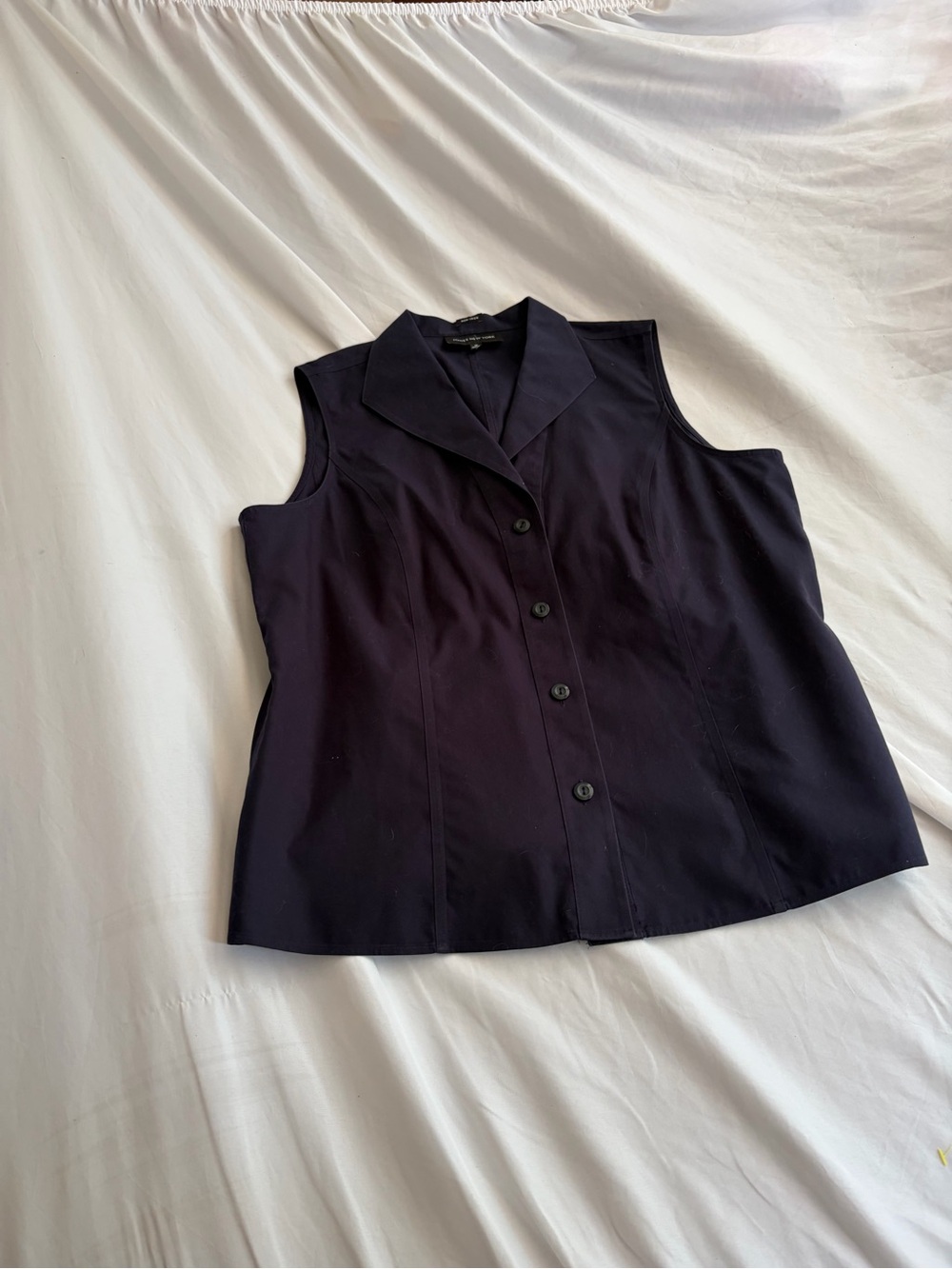 Jones New York Dark Navy Button-Front Size 16